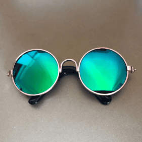 Pet Cat Glasses Cat Sunglasses (Option: Gold green mercury-M)
