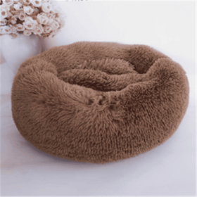 Round Long Hairy Autumn And Winter Nest Pad Cat Mattress (Option: Light coffee-110cm)