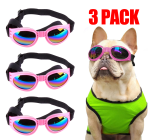 Pet Sunglasses Dog Cat Windproof Glasses Accessories Goggles Small Medium Dog Sun Visor Eye Wear Glasses UV Dust Fog Protection With Adjustable S (Option: Pink)