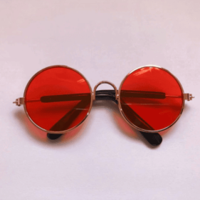 Pet Cat Glasses Cat Sunglasses (Option: Gold red-M)