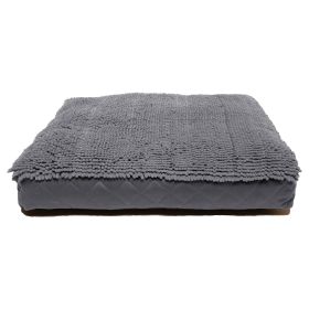 DGS Pet Products Dirty Dog Rectangle Bed Medium Brown 26" x 34" x 4" (Color: Cool Grey, size: Extra Large)