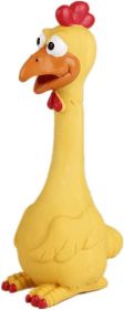 style Rubber Chicken Squeaky Dog Toys for Small, Medium or Large Pet Breeds, Play Fetch, Reduce Separation Anxiety (Color: Yellow)